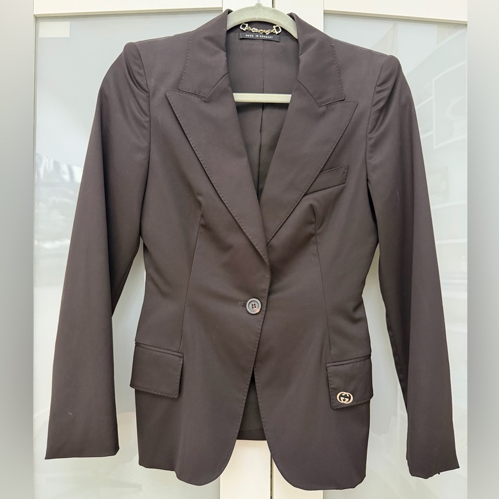 Classic Gucci Pant Suit in Midnight Brown